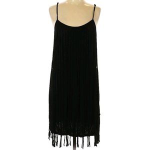 Badgley Mischka Monaco Black Fringe Dress